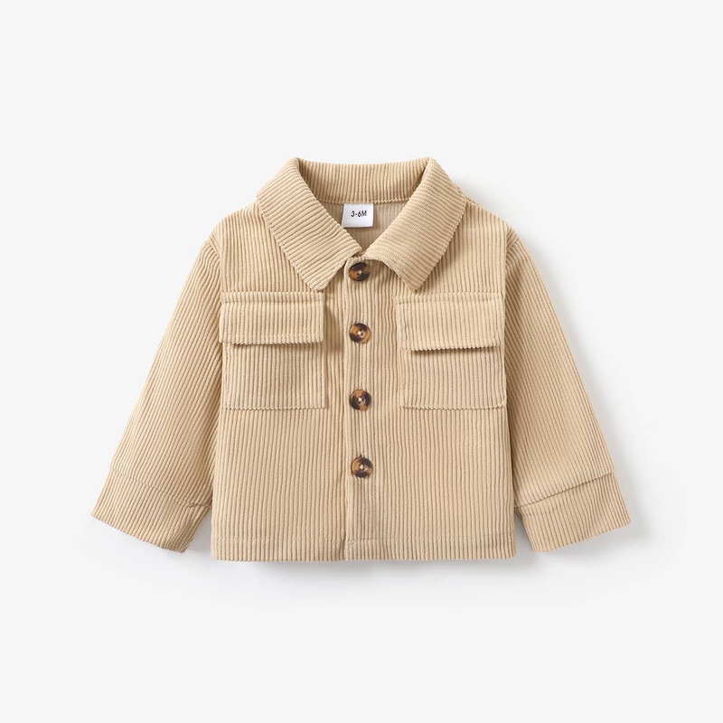 Baby Girl/Boy Classic Solid Color Long Sleeve Coat 6-9 Months Apricot