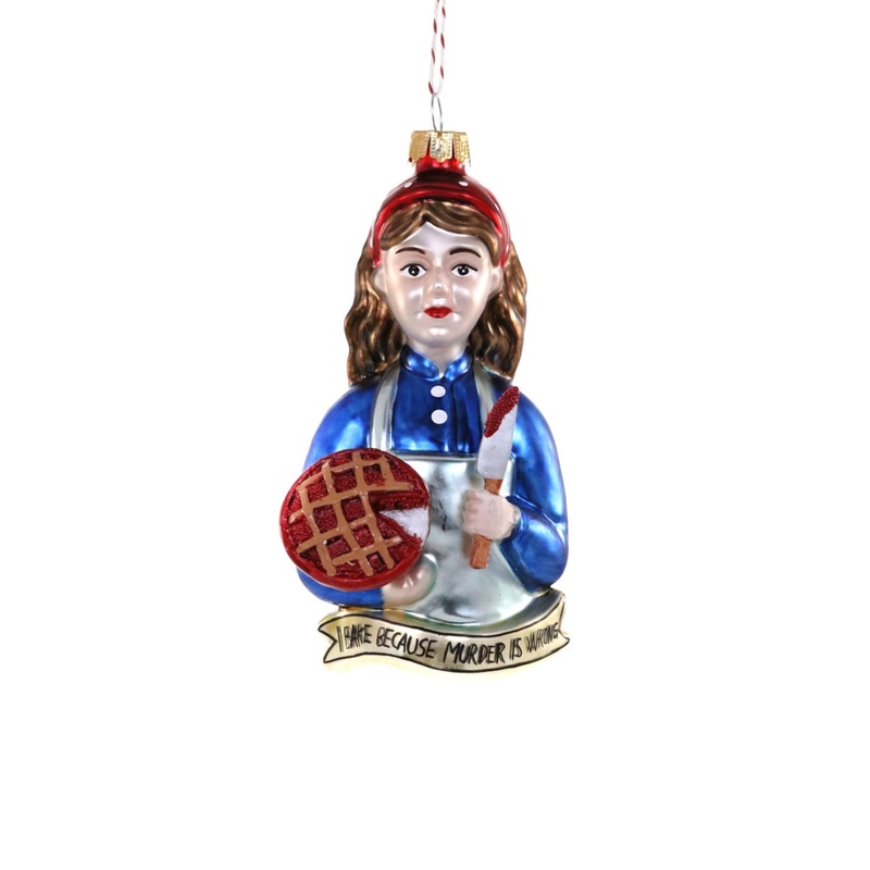 BAKE BECAUSE MURDER IS WRONG Christmas Ornament