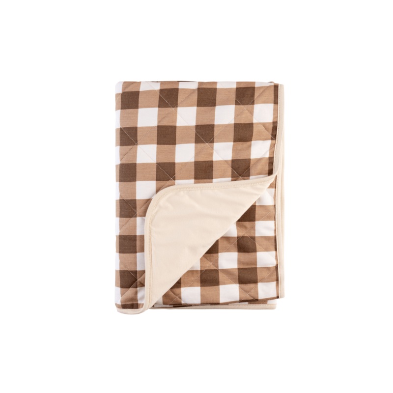Dream Baby Blanket – Buffalo Plaid Blue Rainbow