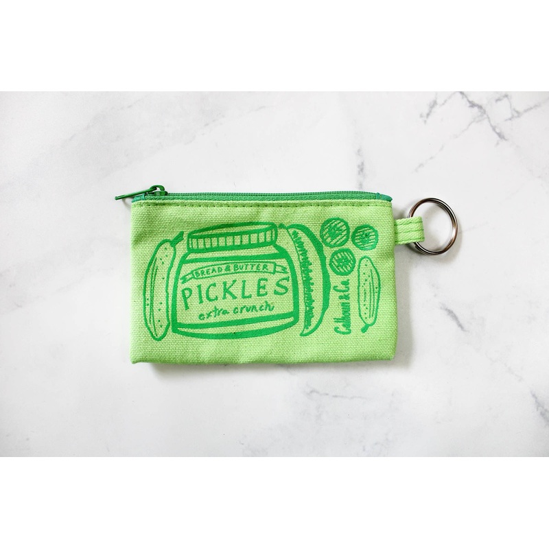 Pickle Zipper Card Pouch with Keyring