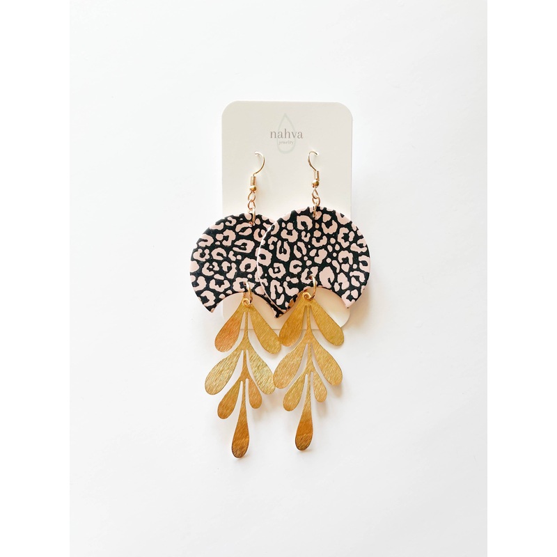 Tan Cheetah Earrings