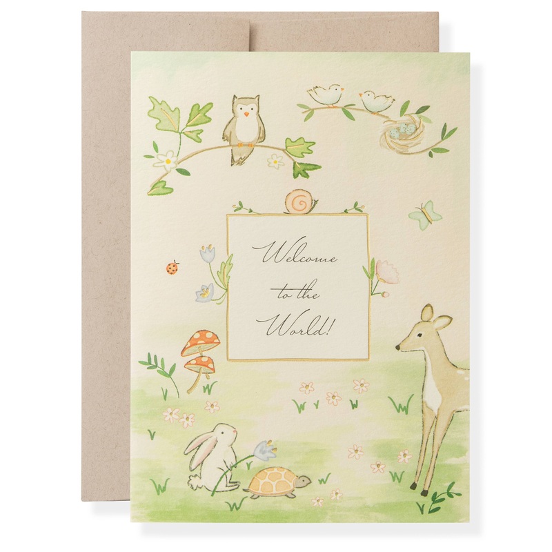 Woodland Baby Greeting Card – Welcome to the World!