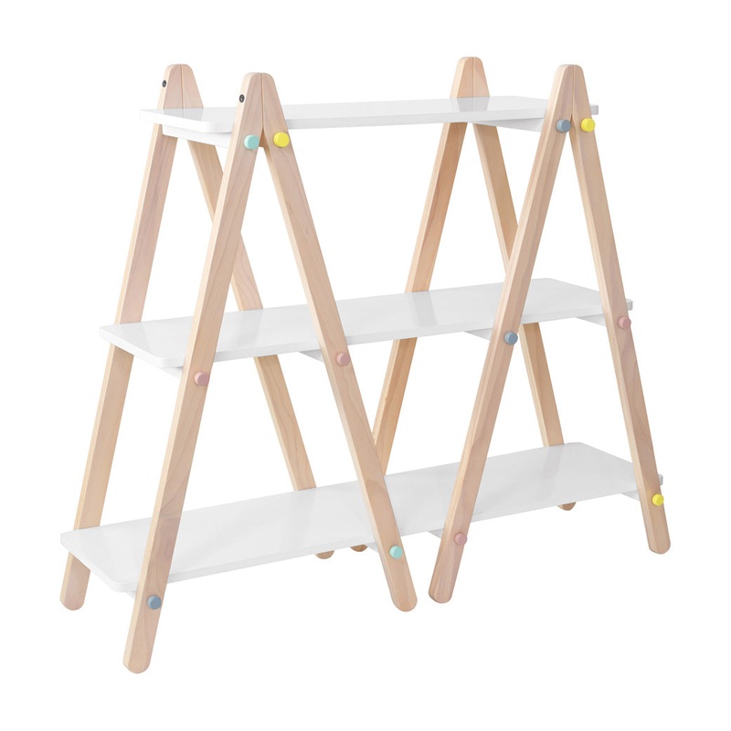 Dottie Bookcase in White & Washed Natural White and Washed Natural