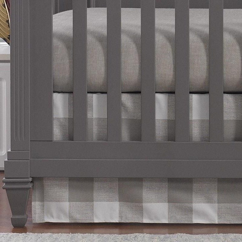 Liz and Roo Buffalo Check Crib Skirt 17″ Drop in Taupe