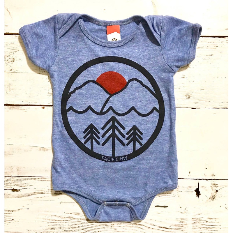 Pacific Northwest Baby Onesie Light Blue 12-18M