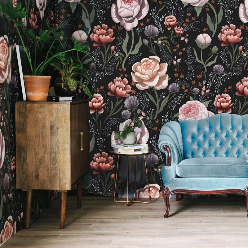 Rose le Soir Mural Pre-Pasted Wallpaper
