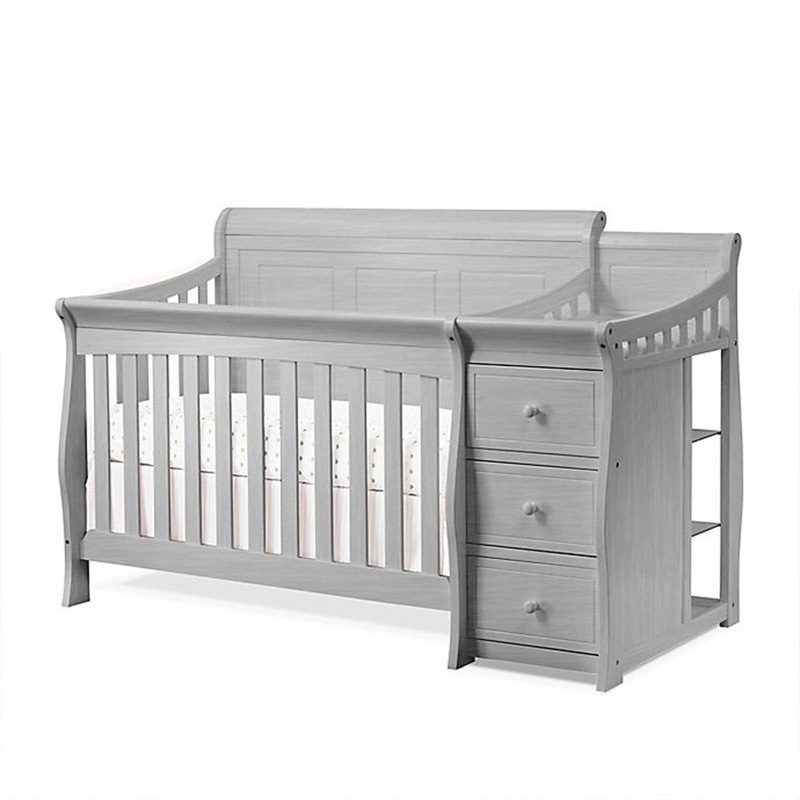 Sorelle Princeton Elite Panel Crib & Changer in Weathered Gray
