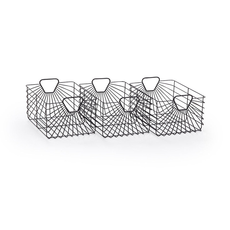 dadada Central Park Storage Baskets (Set Of 3) Black
