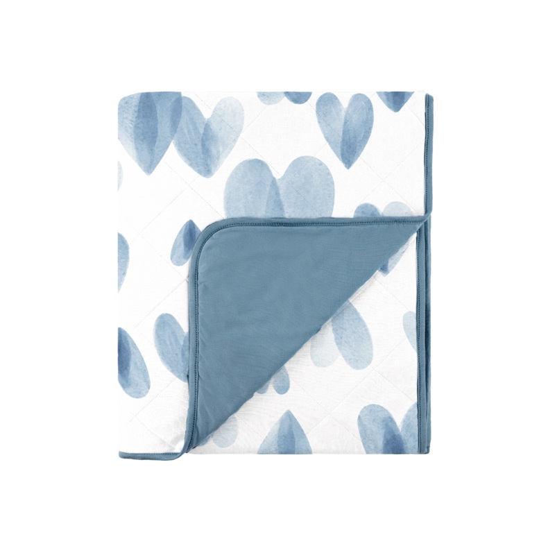 Dream Toddler Blanket – Ocean Blue Hearts