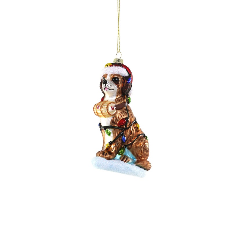 FESTIVE ST. BERNARD Christmas Ornament