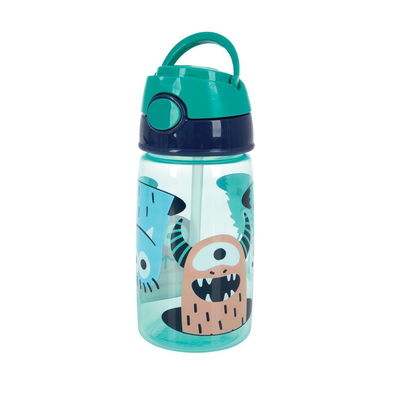 Flip-It Active Soft Straw Canteen Aqua Monsters