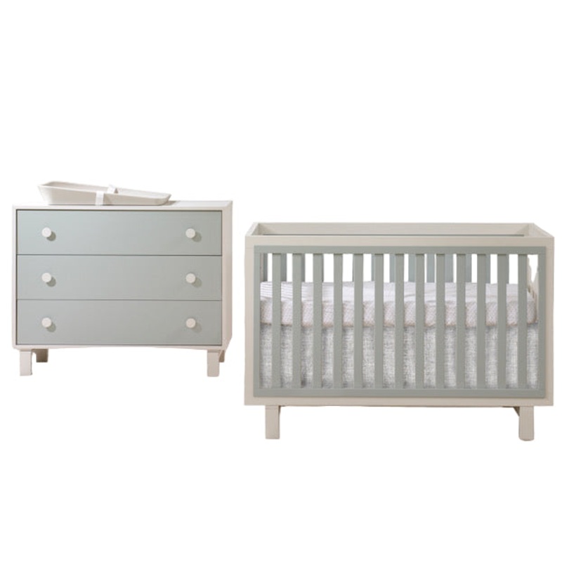 Tulip Bjorn Collection Crib and Dresser Set Latte/Sage