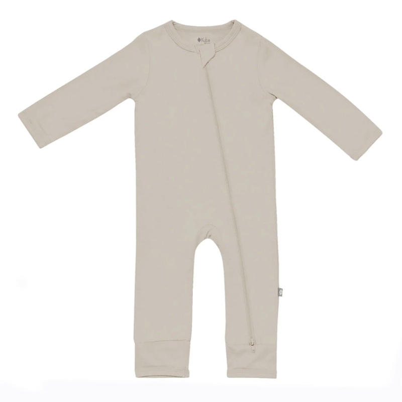 Zippered Romper Khaki Newborn
