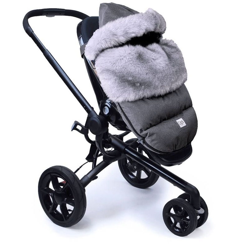 7 AM Enfant PlushPOD Tundra Stroller and Car Seat Footmuff, Heather Grey Small/Medium 0-18M