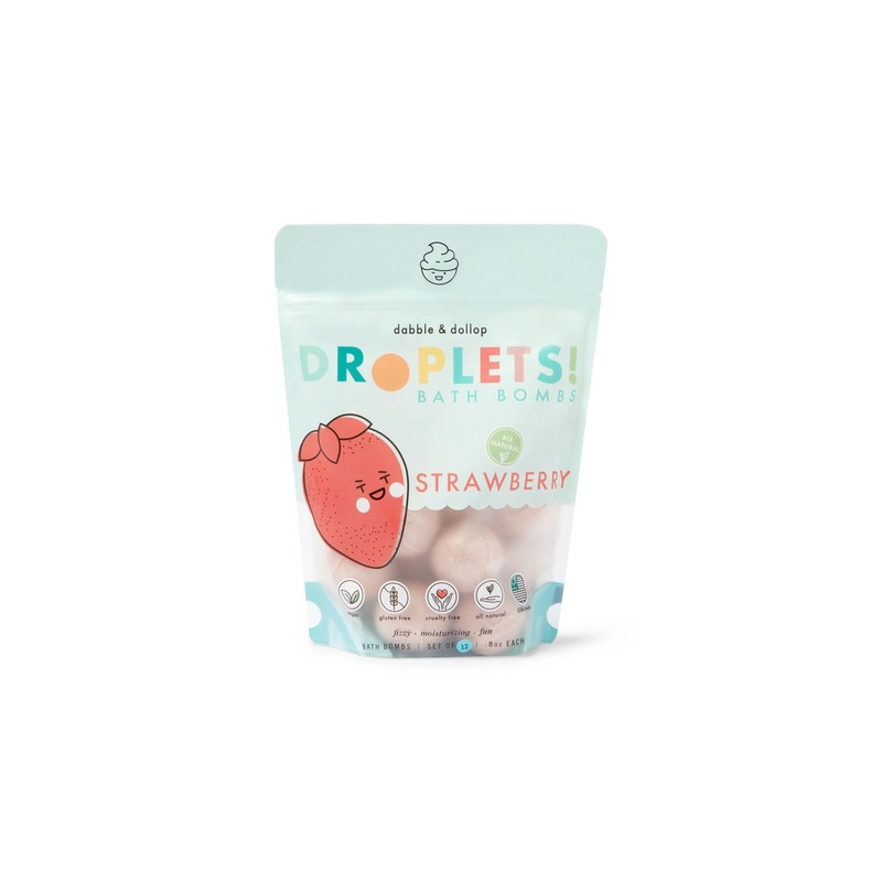 Dabble & Dollop Natural Fizzy Strawberry Bath Bombs