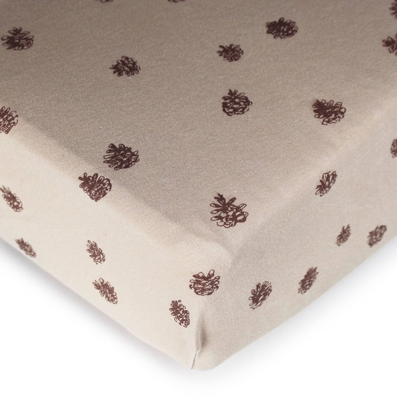 Organic Crib Sheet | Oatmeal PInecone