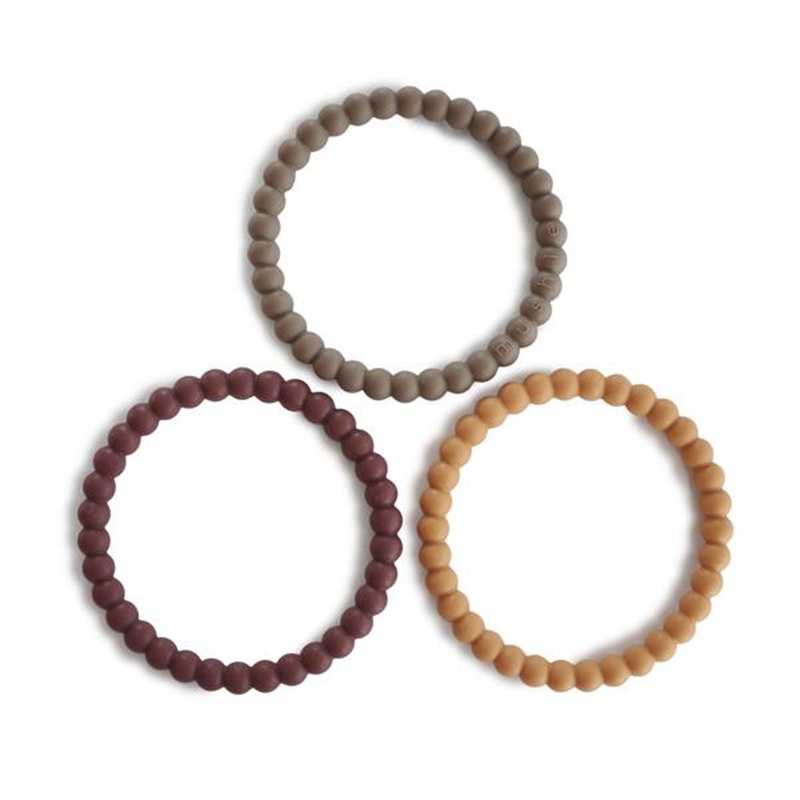 Pearl Teether Bracelets Berry/Marigold/Khaki