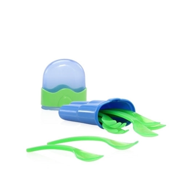Fork & Spoon Travel Set with Case Blue & Green