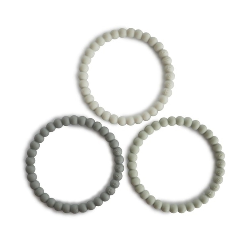 Mushie Silicone Teething Bracelets – 3pk Berry Multi