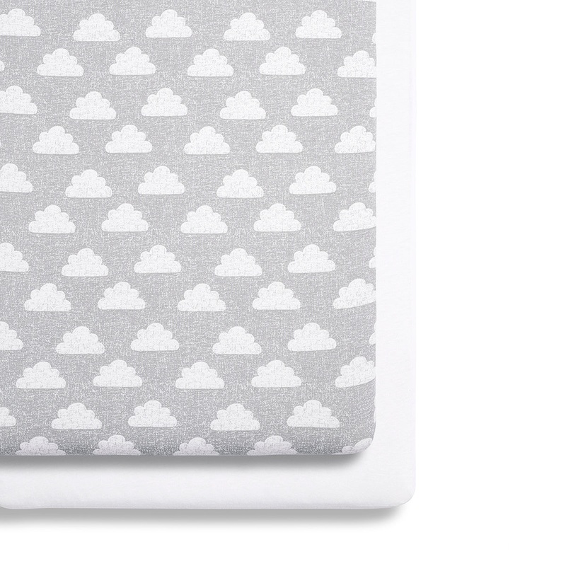 Snuz Twin Pack Bassinet Sheets – Cloud