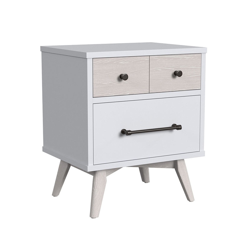 Westwood Rowan 2 Drawer Nightstand in Ash Linen
