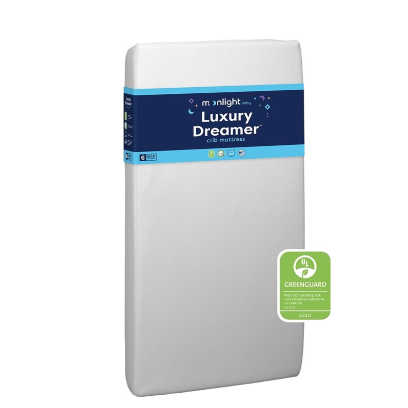 Moonlight Baby Luxury Dreamer Dual Sided Crib Mattress w/ Breathable Air Flow cover