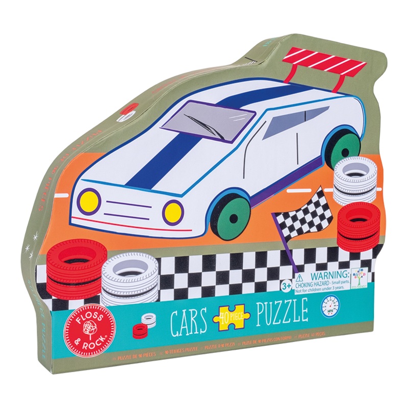 Cars 40pc “Racing Car” Shaped Jigsaw with Shaped Box