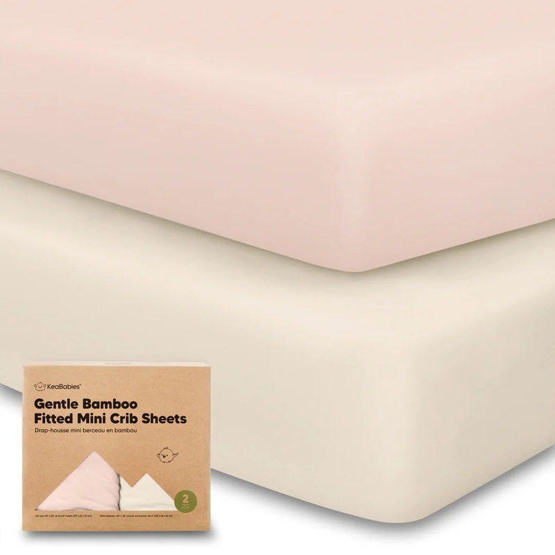 KeaBabies Isla Bamboo Mini Crib Sheets Cameo