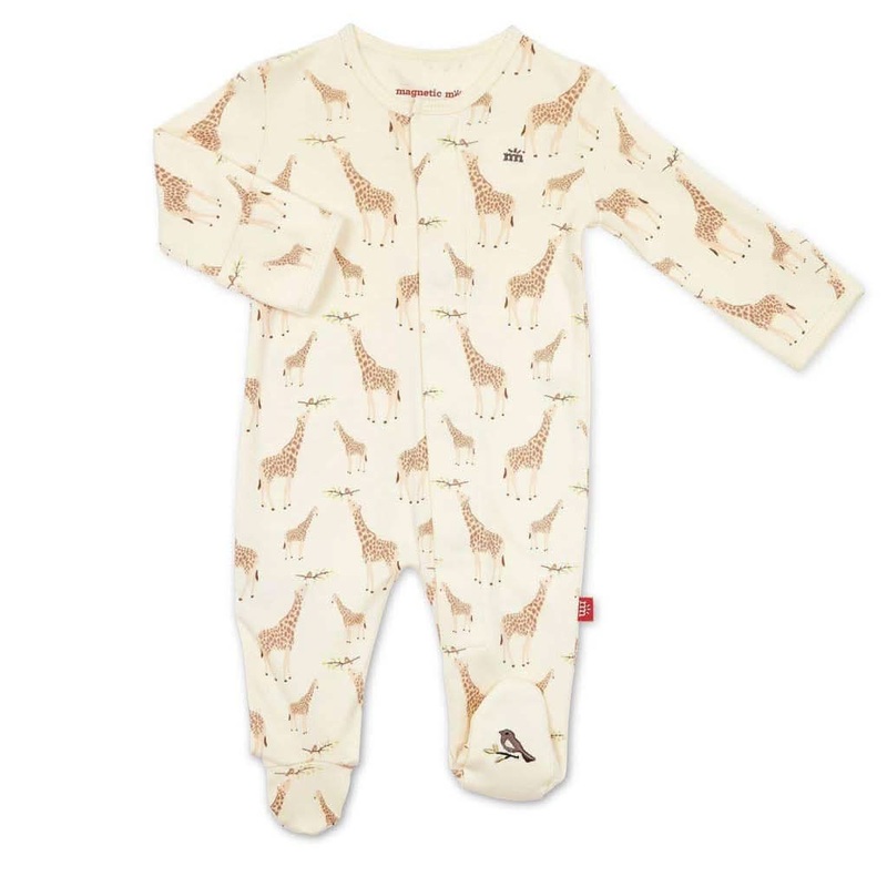 Magnetic Me Cream Jolie Giraffe Organic Cotton Magnetic Footie 0-3 Month