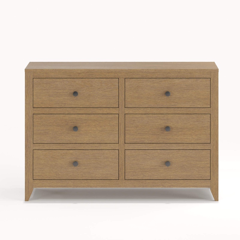 Milk Street Baby Mira 6-Drawer Dresser Sandstone Champagne Bronze