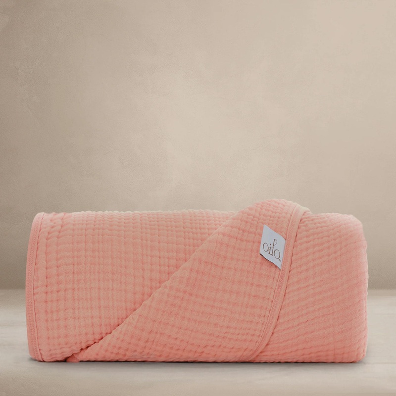 Oilo Fable Blanket- Throw- Rosette 4 Way Muslin, Organic 45 X 60″