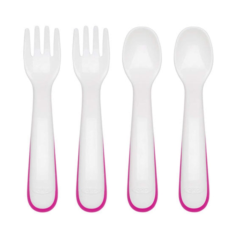 OXO Tot Fork and Spoon Training Set – Pink
