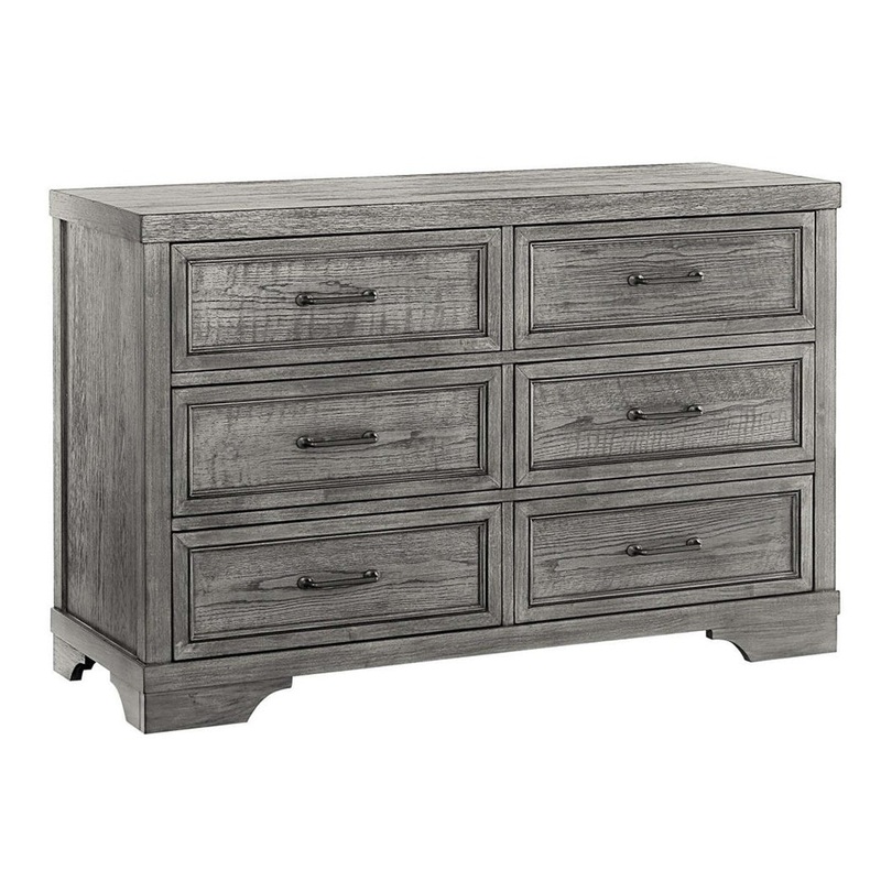 Foundry 6 Drawer Dresser Brushed Pewter