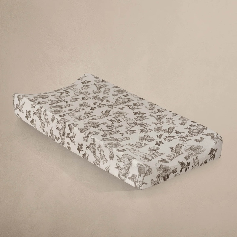 Oilo Fable Changing Pad Cover- Woodland Organic Jersey