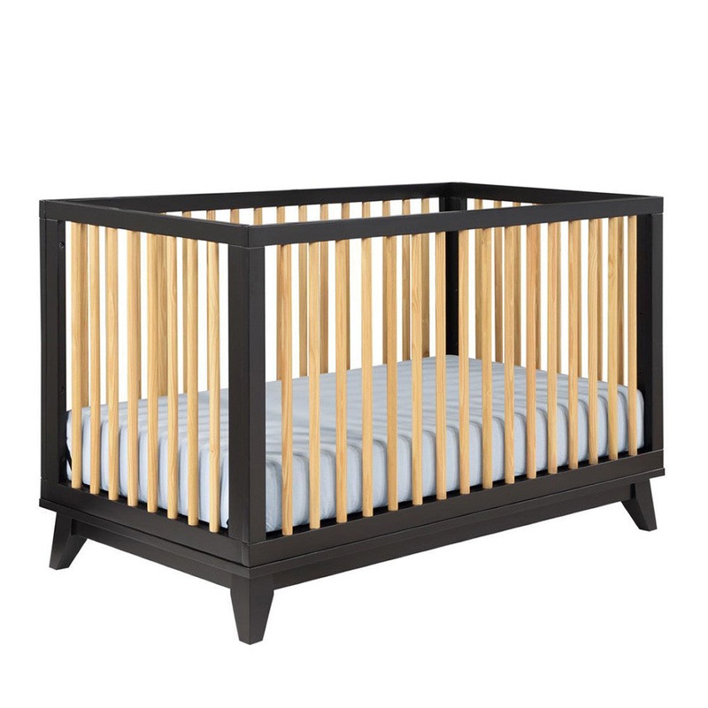 Ti Amo Moderna Island Crib in Black/ Natural