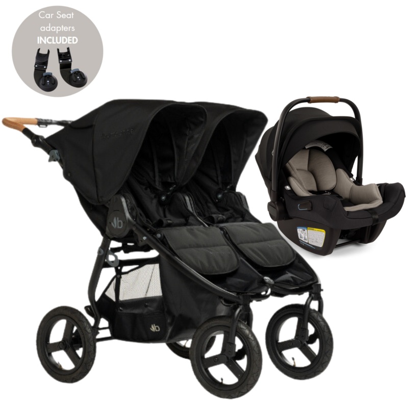Bumbleride Indie Twin + Pipa Aire Travel System Dusk/Caviar