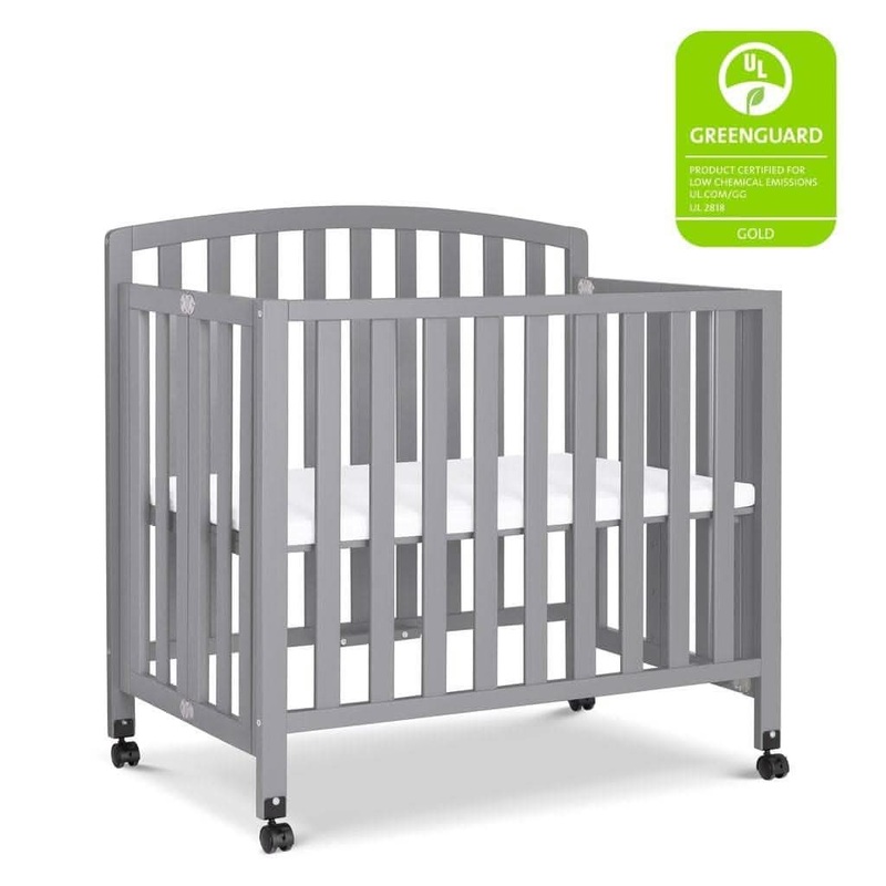 DaVinci Dylan Folding Portable 3-in-1 Mini Crib and Twin Bed Grey