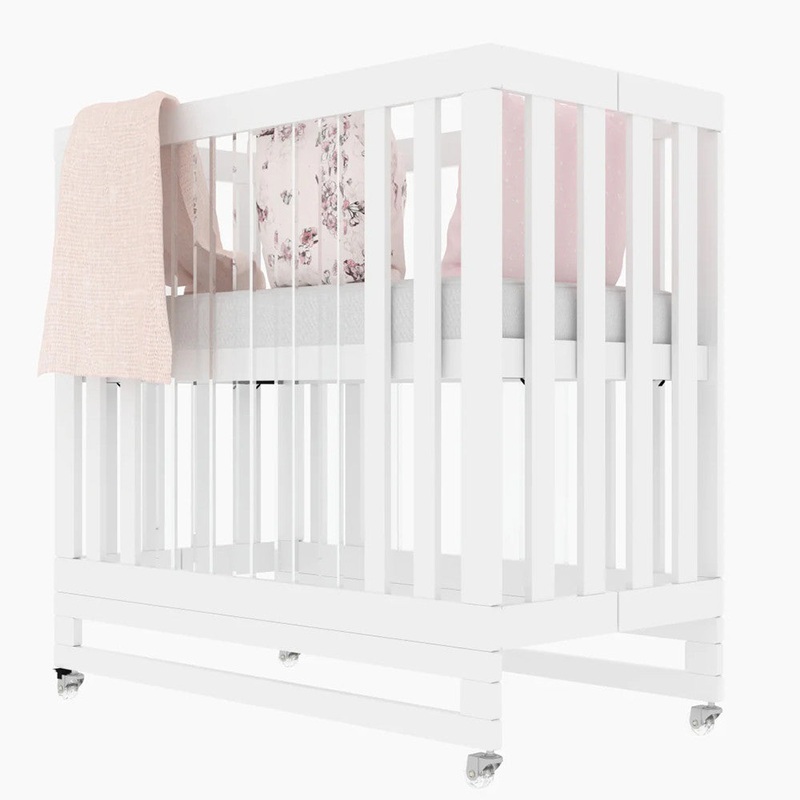 Melo Caress Mini Crib in White/Part Acrylic – Standard Cradle Size