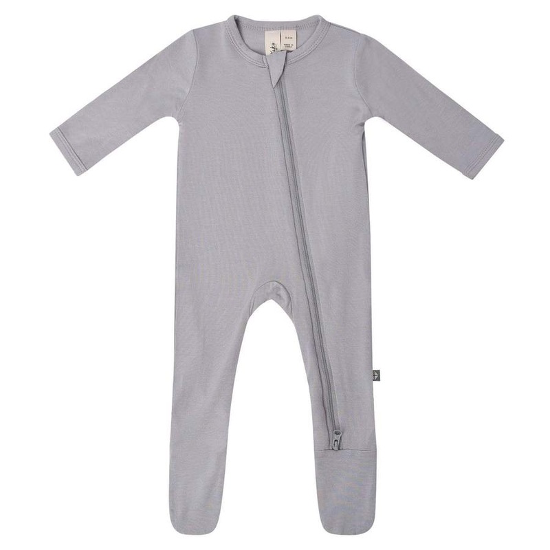 Kyte Baby Solid Zippered Footies Storm NB