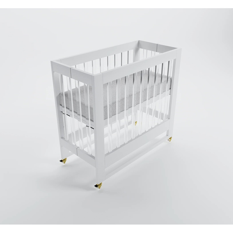 Melo Caress Mini Foldable Crib Pure White/Acrylic