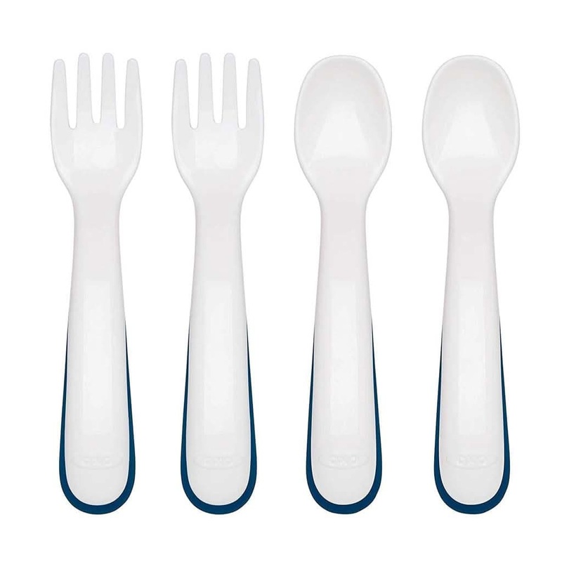 OXO TOT Plastic Fork And Spoon Training Set Navy