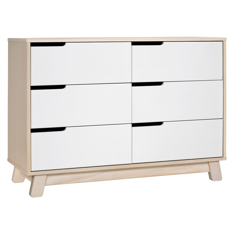 Hudson 6 Drawer Double Dresser Washed Natural/White