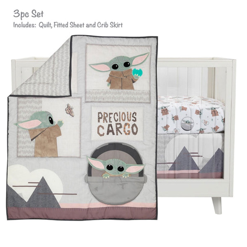 Lambs & Ivy Star Wars The Child Baby Yoda 3-Piece Bedding Set