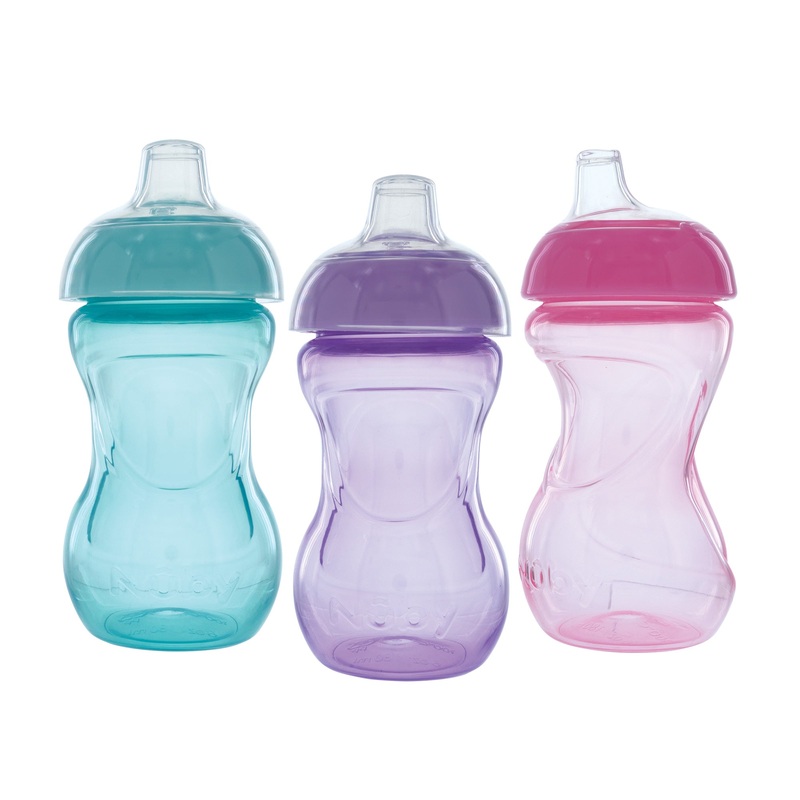 Mini Gripper Soft Spout Sippy Cup (3 Pack) Aqua/Purple/Pink