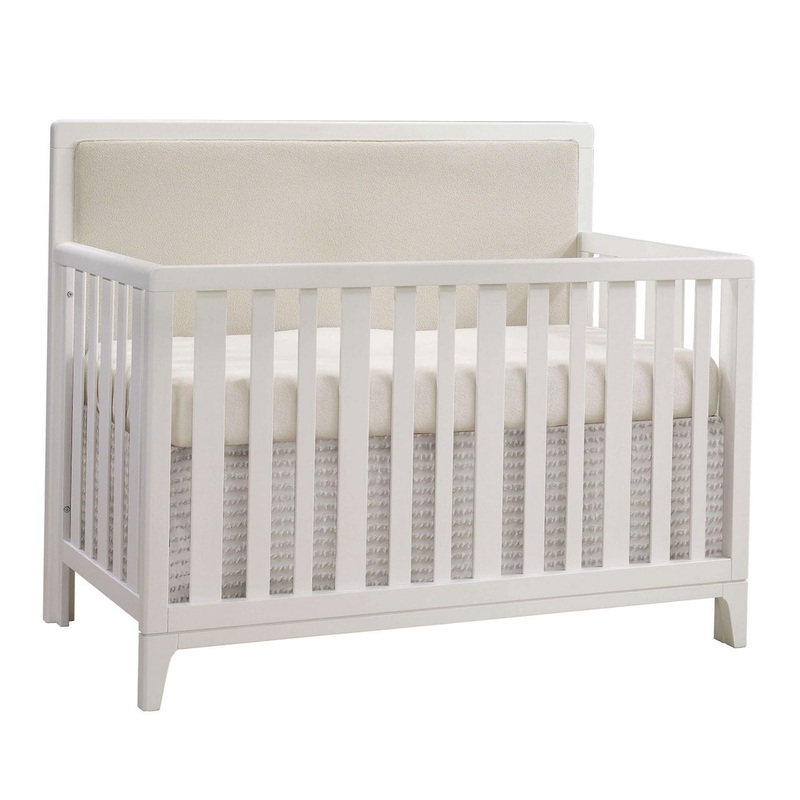 Natart Kyoto 5 in 1 Convertible Crib with Upholstered Panel Talc Charcoal