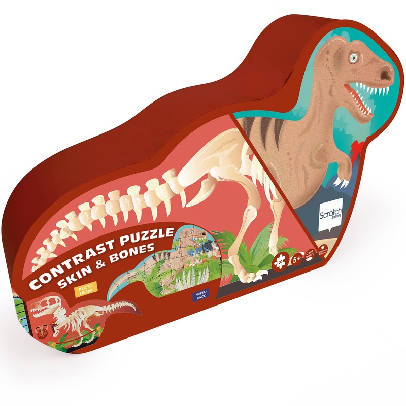 Scratch – Contour Contrast Puzzle DINO 100 pcs