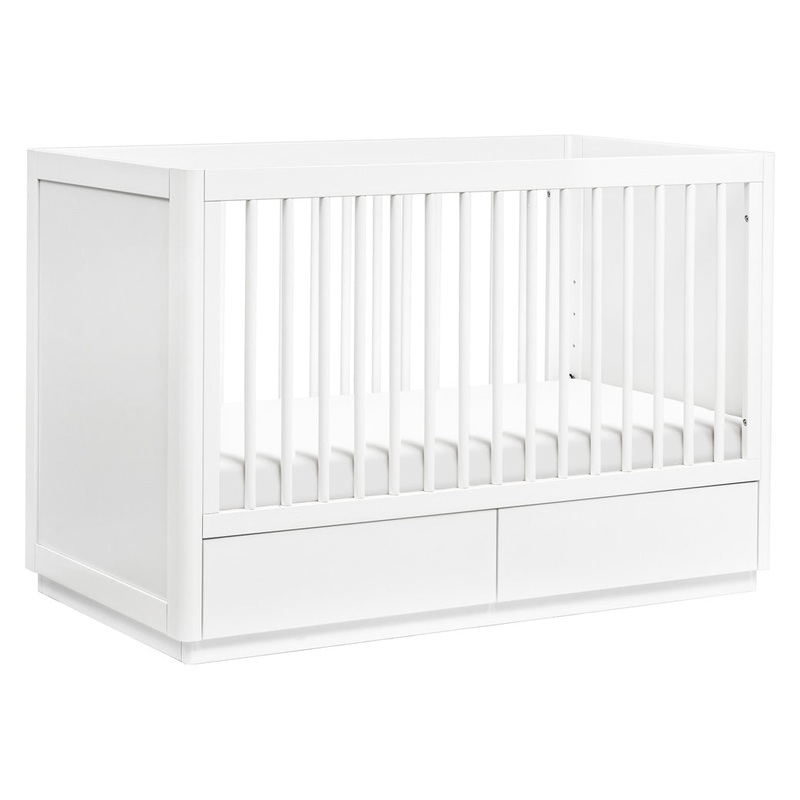 Bento 3-in-1 Convertible Storage Crib with Toddler Bed Conversion Kit White