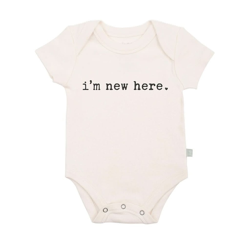 Finn & Emma Short Sleeve Graphic Bodysuit, I’m New Here 0-3 Months