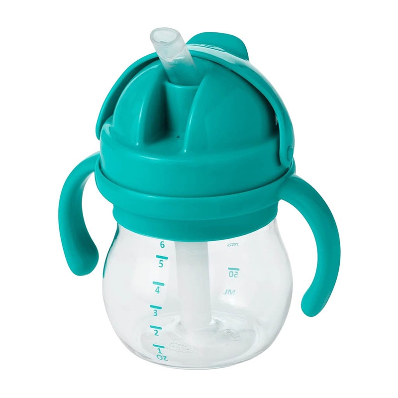 OXO TOT Transitions Straw Cup with Removable Handles, 6 OZ Teal