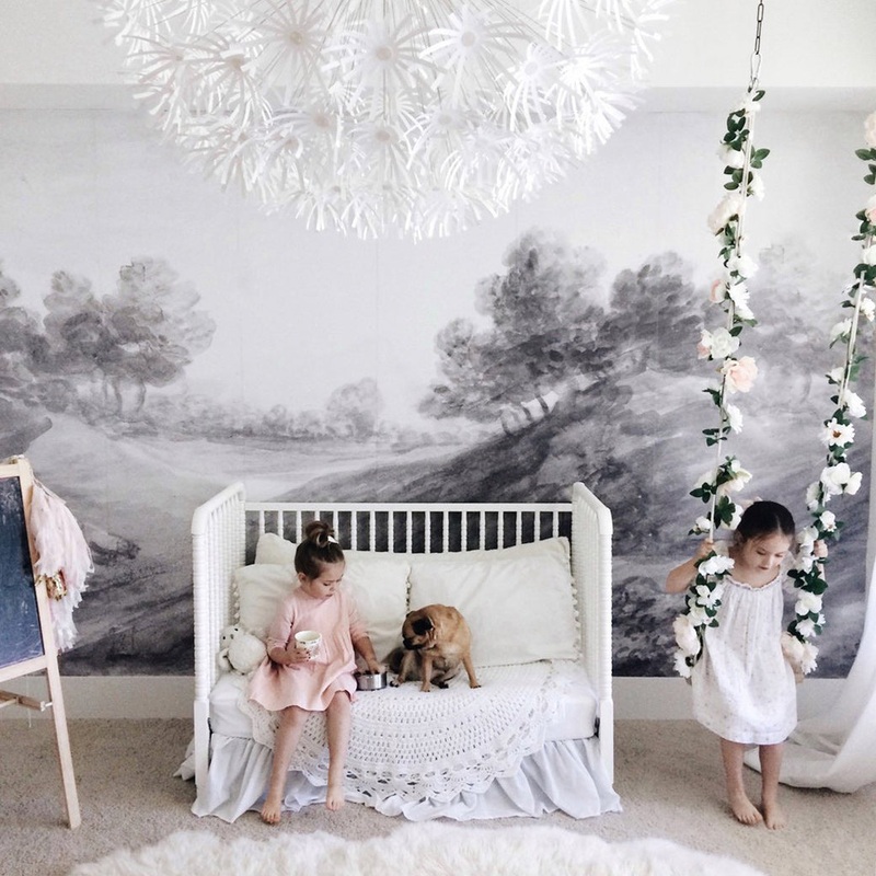 Shaded Landscape Mural Traditional Wallpaper